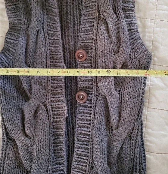 Free People Wool Blend Cable Knit Hooded Duster Cardigan Small/Med Ombre Tie Dye - Picture 10 of 13